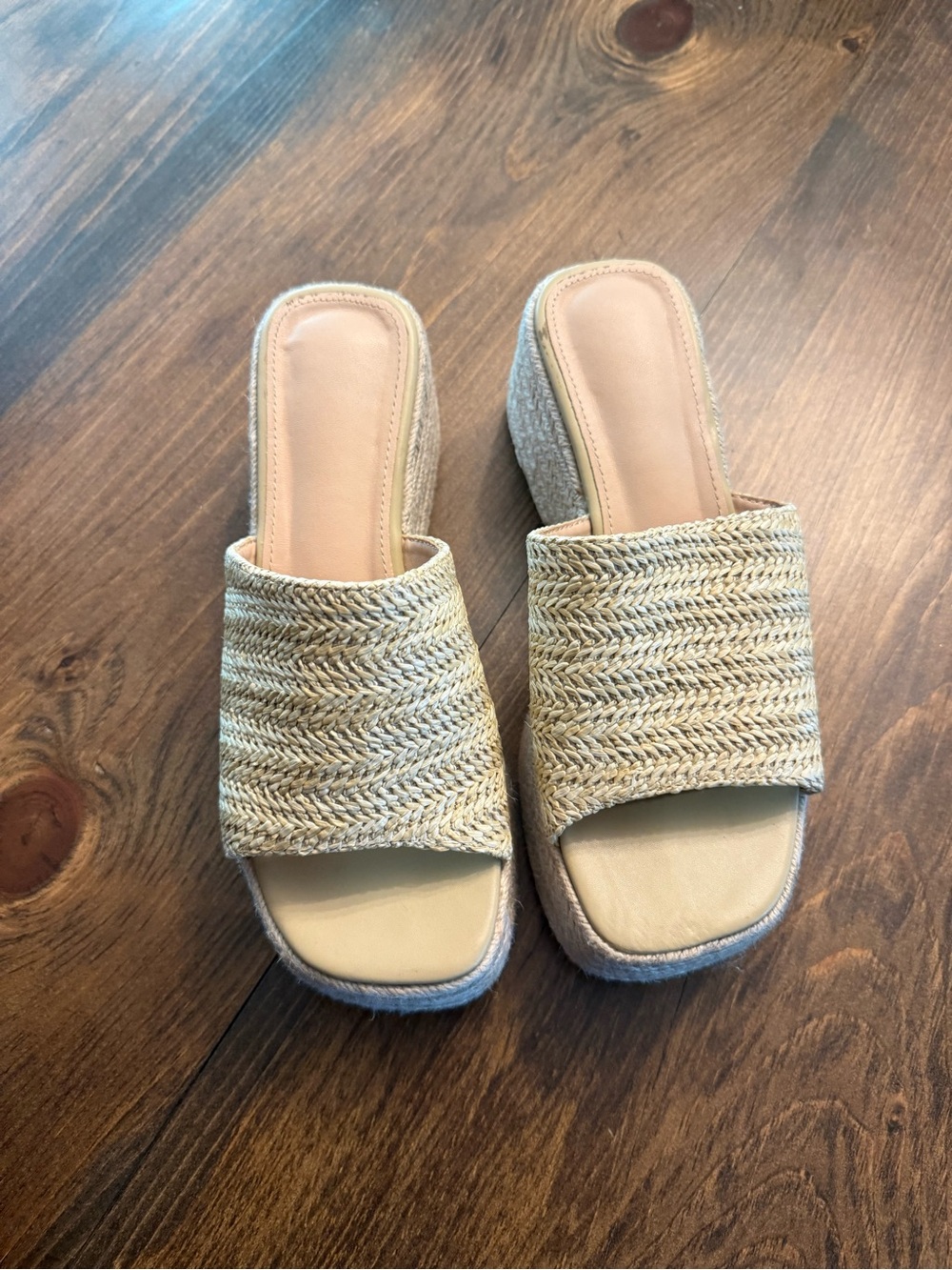 Tan Raffia Shoes